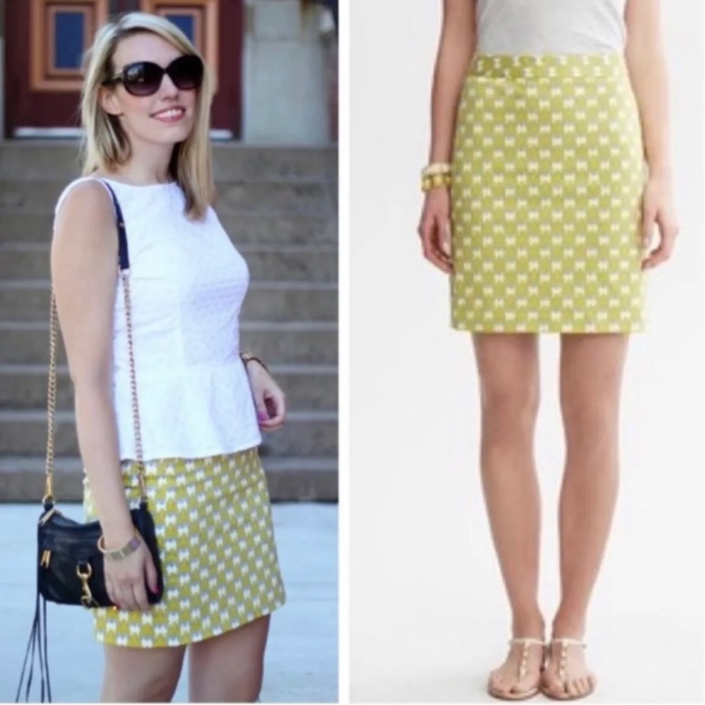 Banana Republic Milly‎ Collection Chili Powder Green Print Mini Pencil Skirt 4